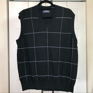 Pga tour check sweater vest larger lL black